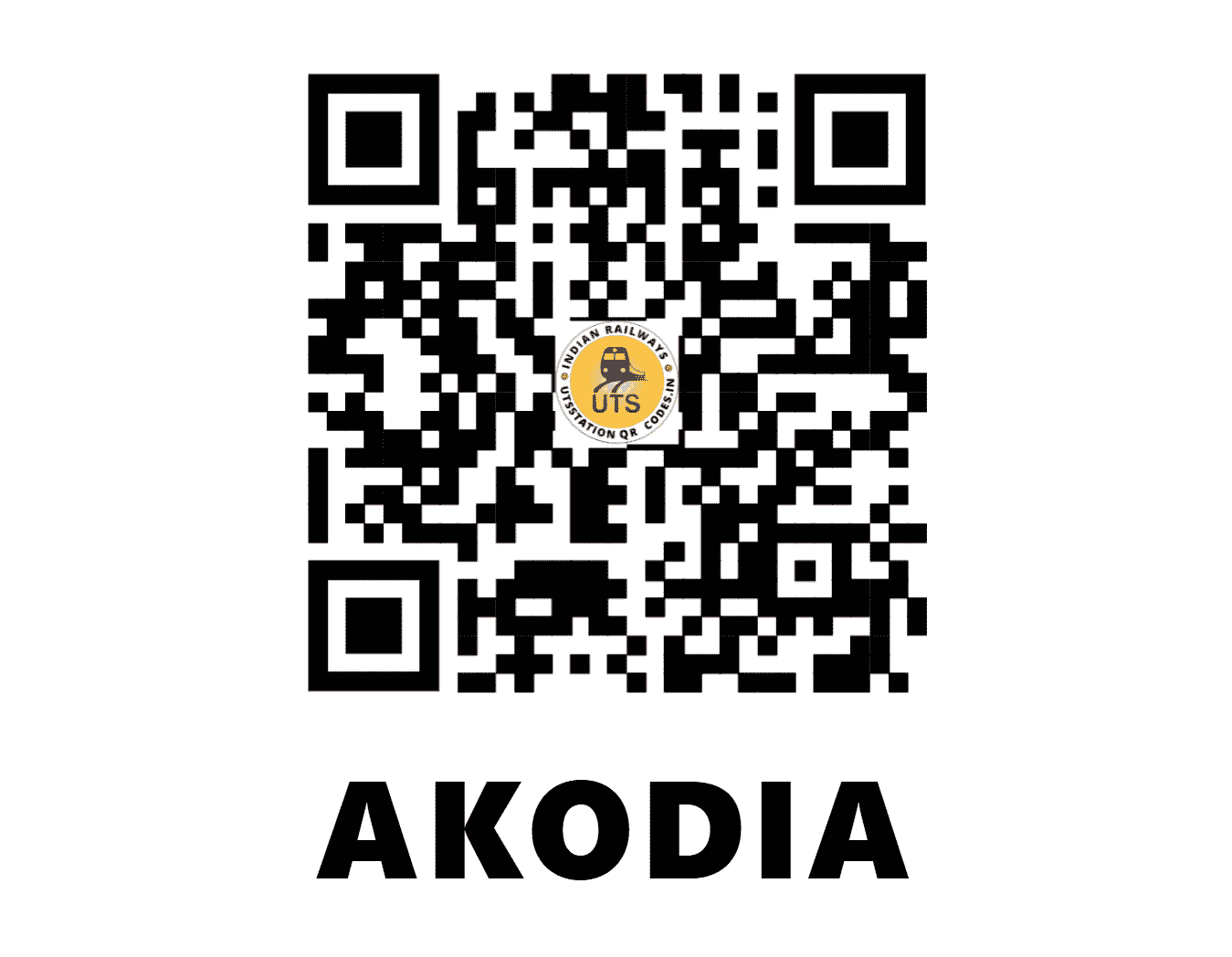 UTS QR Code for AKODIA - AKD - WR (MADHYA PRADESH)